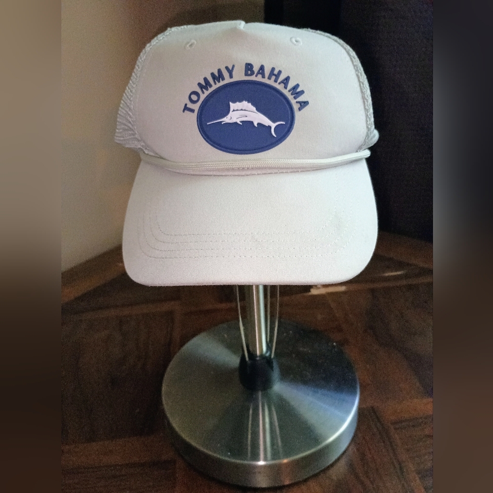 🩶💙 EUC Mens Tommy Bahama Baseball Cap Hat Cocktails Fishing Beach Drinks Fun